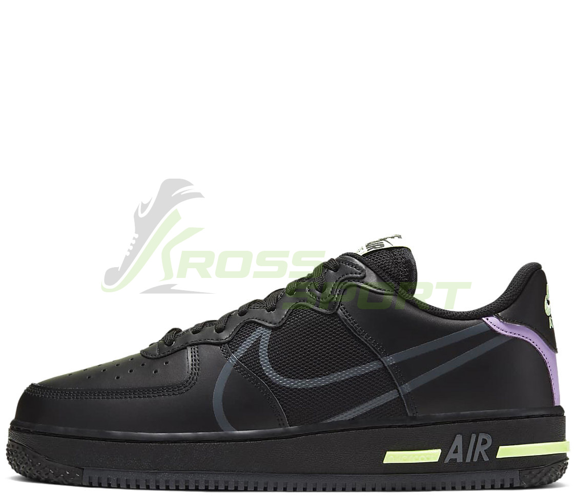  Nike Air Force 1 React Black
