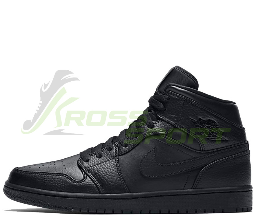  Nike Air Jordan 1 Retro All Black с мехом