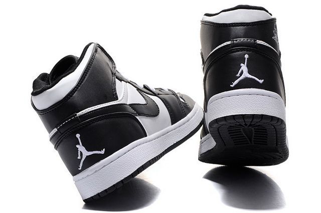 Nike Air Jordan 1 Retro, белый с черным, кожа, мужские, женские, зимние