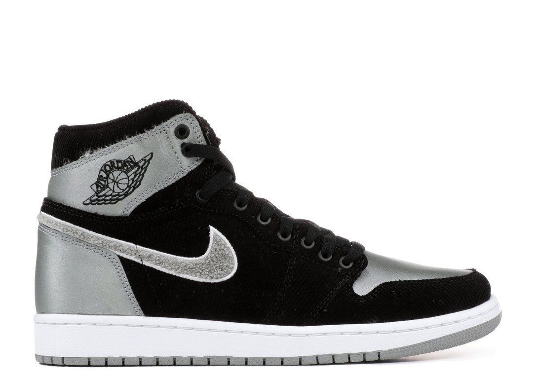 Nike Air Jordan 1 Retro, черный с серым, кожа, мужские