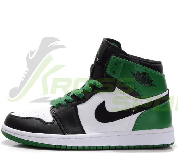 Nike Air Jordan 1 Retro Green\Black\White с мехом