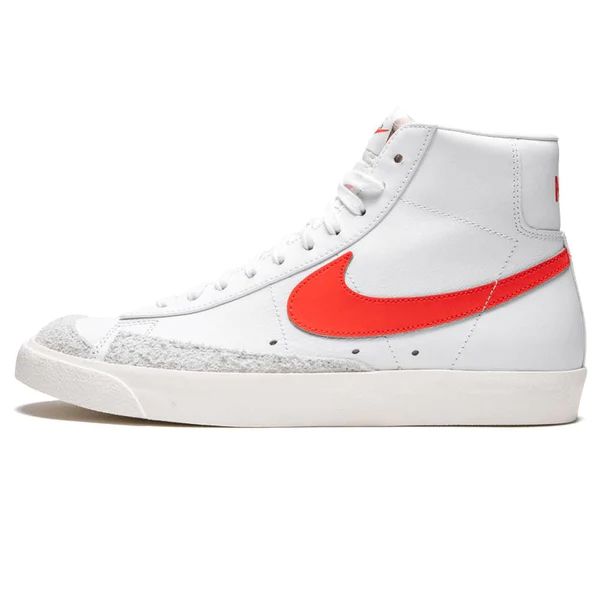 Nike Blazer Mid, белые с красным, кожа, нубук, женские
