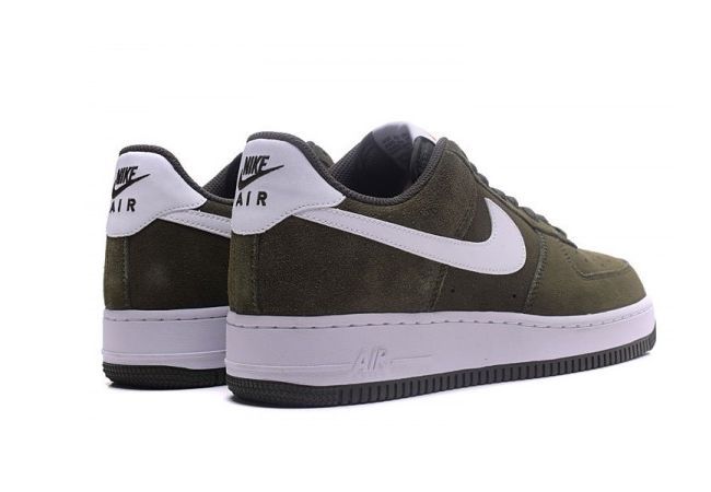 Nike Air Force 1, зеленые, замша, мужские