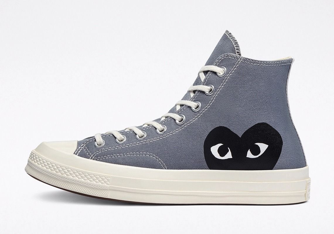 CDG x Converse Chuck 70 High, серые, текстиль, женские