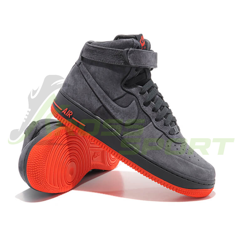 Nike Air Force 1 Mid '07 с мехом Grey/Red