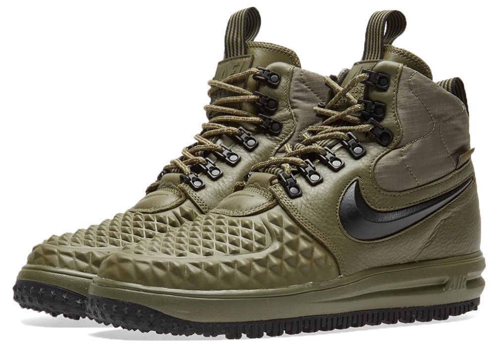 Nike Air Force 1 Lunar Duckboot, зеленые, кожа, мужские