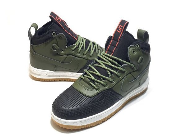 Nike Air Force 1 Lunar Duckboot, зеленый, черный, кожа, мужские