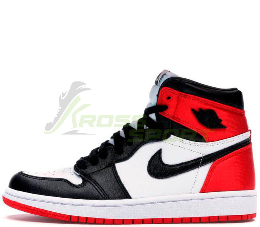  Nike Air Jordan 1 Retro "Black Toe" Black/White/Red с мехом