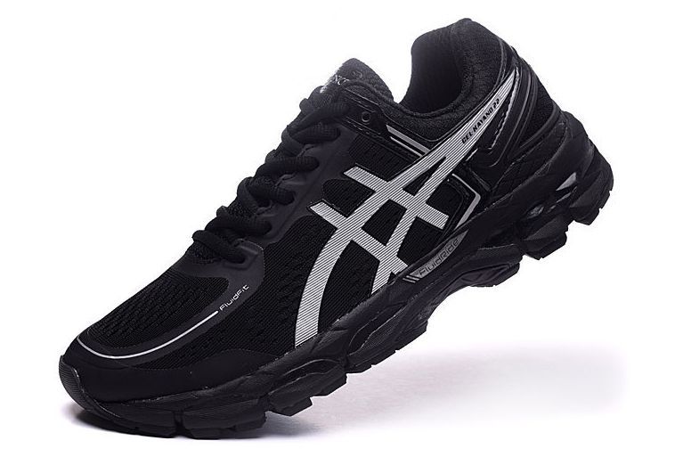Asics Gel Kayano 22 Black/Silver черные с серебряным (40-44)