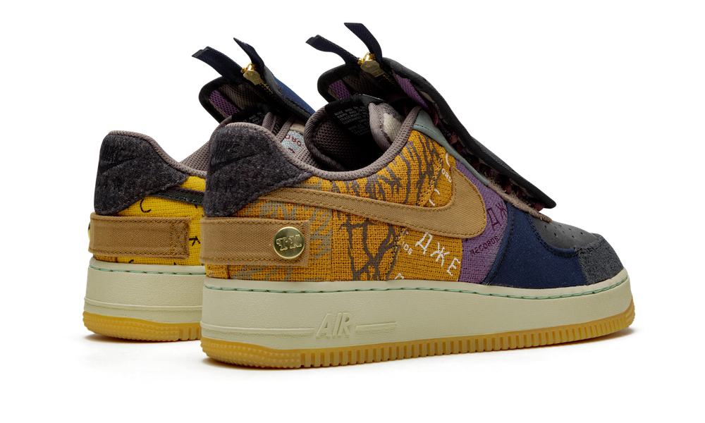 Nike Air Force x Travis Scott Кактус Джек, разноцветный, кожа, текстиль, нубук, мужские