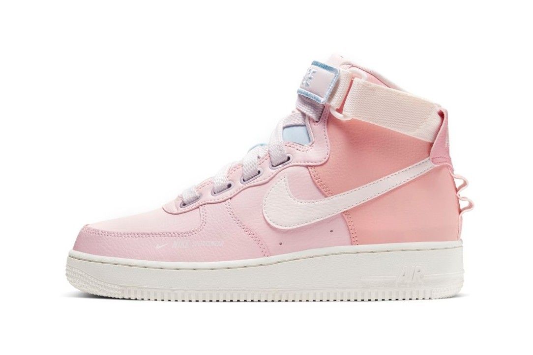 Nike Air Force 1 Utility Mid, розовый, кожа, женские