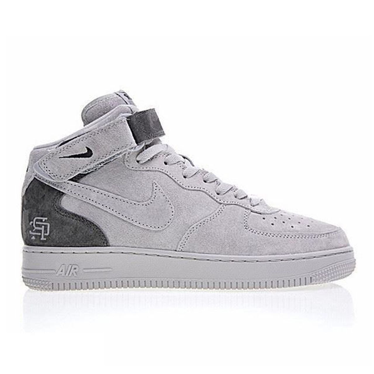 Nike Air Force 1 Mid, серый, замша, мужские