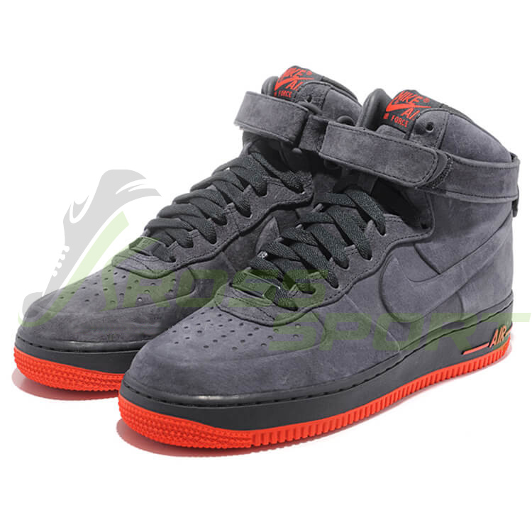 Nike Air Force 1 Mid '07 с мехом Grey/Red