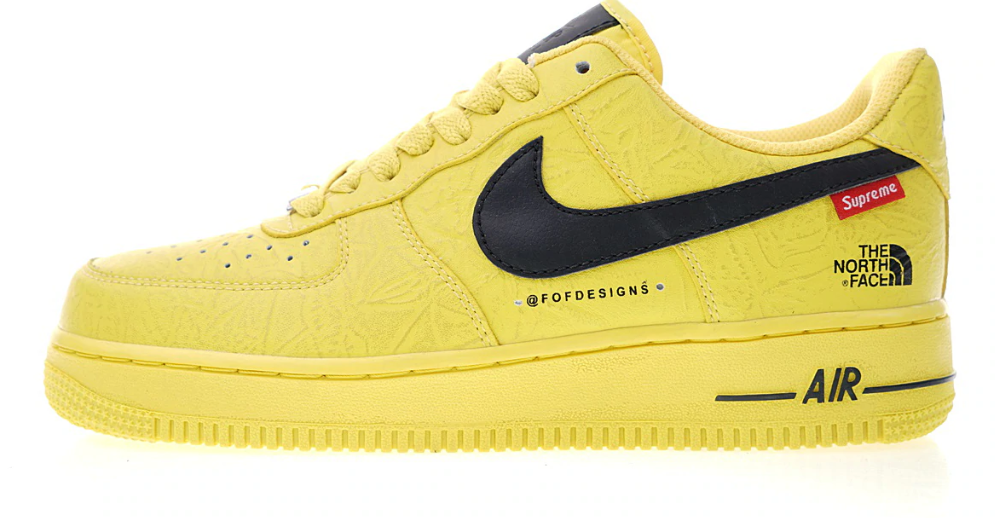 Nike Air Force 1 Lab Low, желтый с черным, кожа, мужские