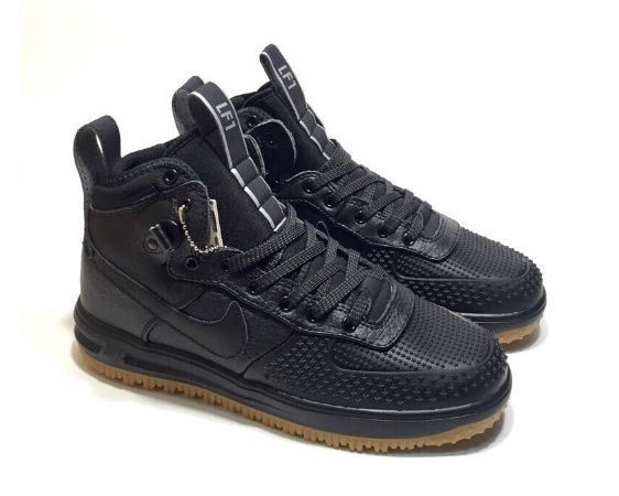 Nike Air Force 1 Lunar Duckboot, черные, кожа, мужские