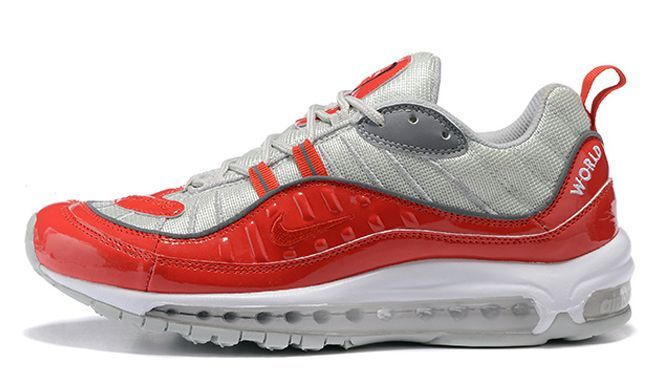 Nike Air Max 98 Supreme x Red/White, белый, красный, кожа, текстиль, мужские, женские