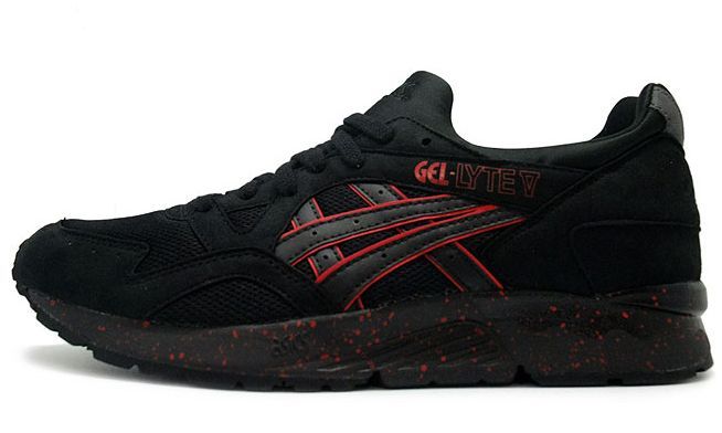 Asics Gel Lyte 5 Black/Red, черные, замша, мужские, женские
