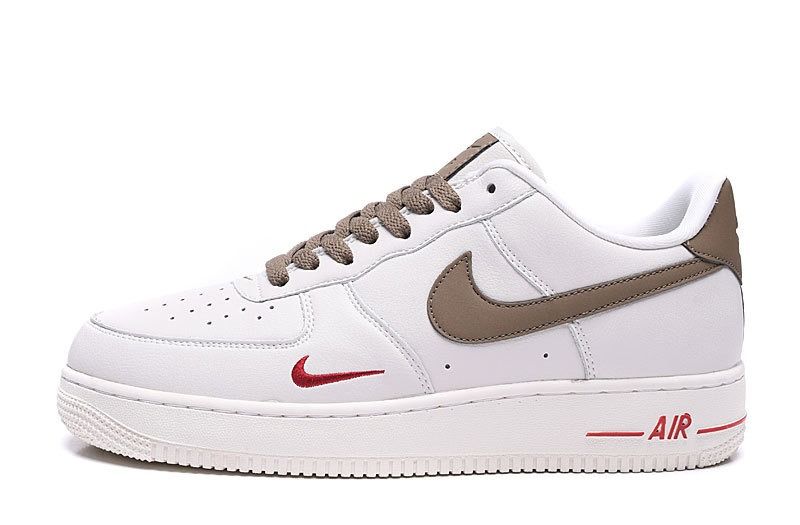 Nike Air Force 1 07 LV8 белые с коричневым, кожаные мужские-женские