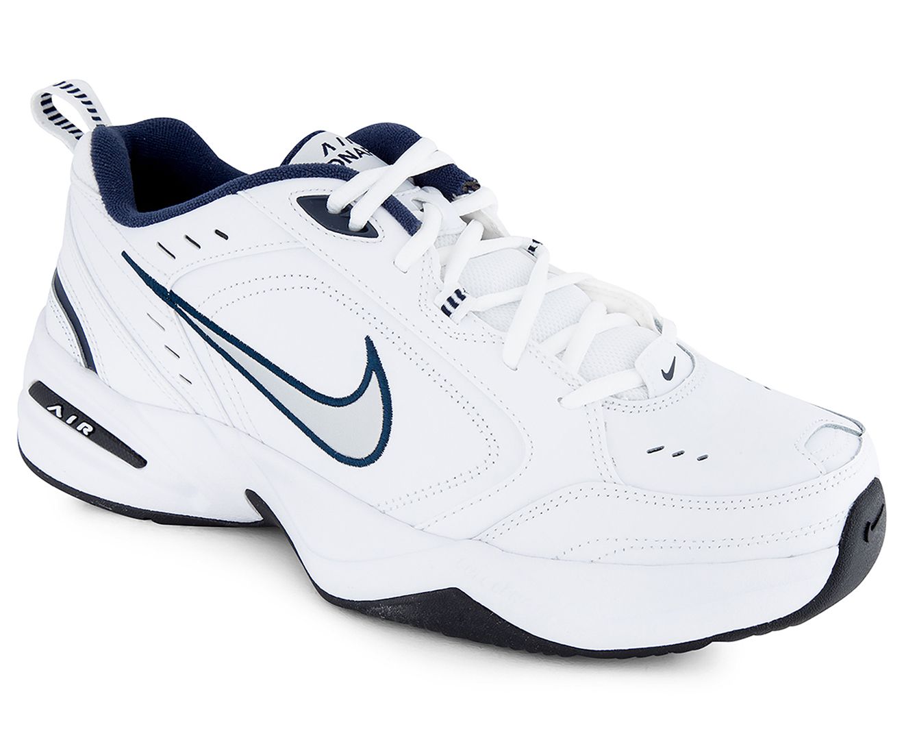 Nike Air Monarch, белый с синим, кожа, мужские