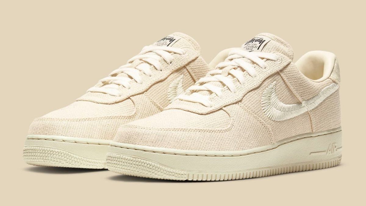 Stussy x Nike Air Force 1 Low бежевые мужские-женские