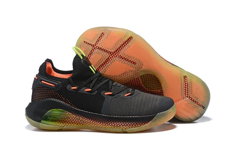 Under Armour Curry 6 Black/Green/Orange, черный, зеленый, оранжевый, нейлон, текстиль, мужские