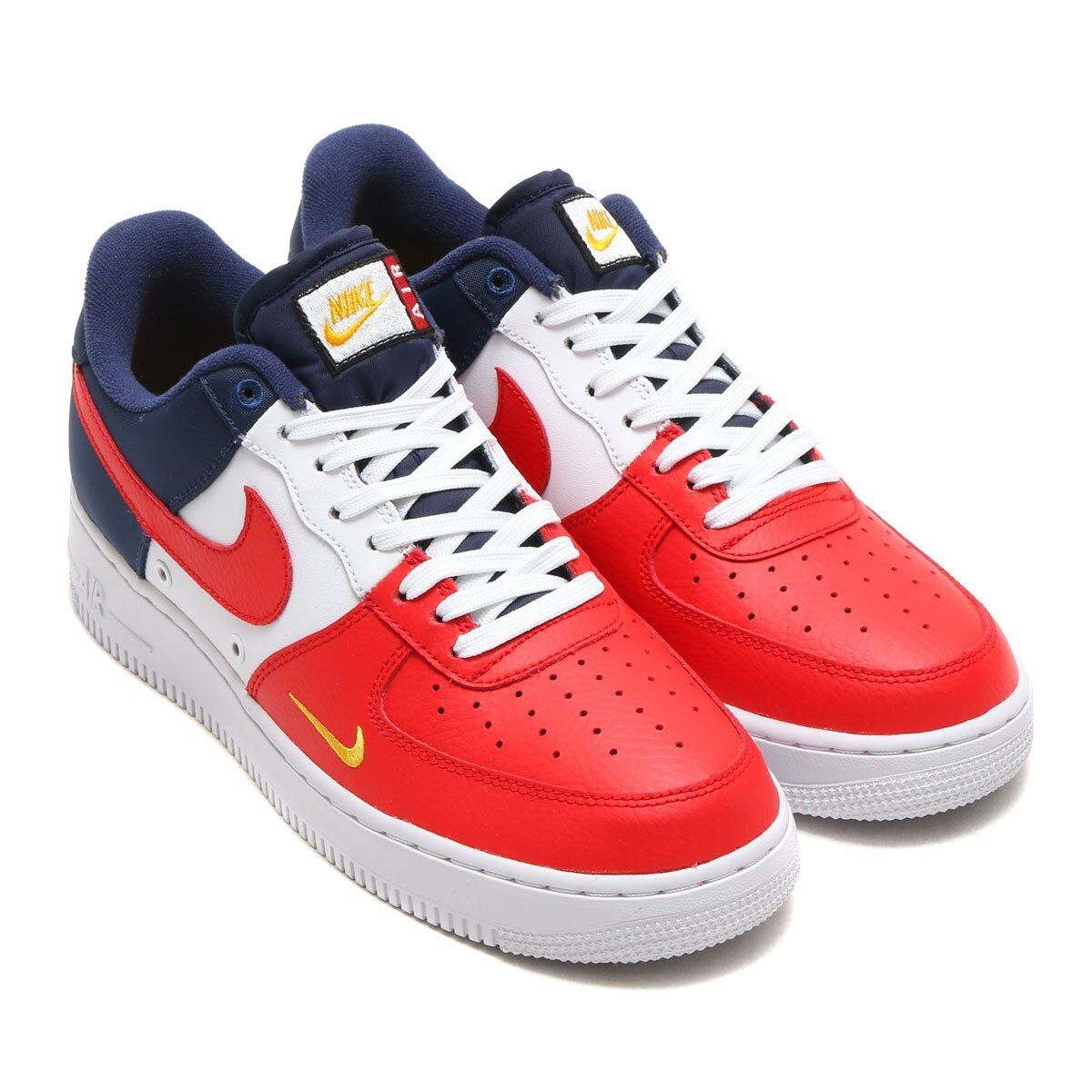 Nike Air Force Red/White/Blue, красный, белый, синий, кожа, мужские