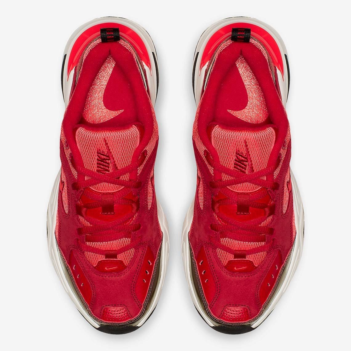 Nike M2K Tekno Red, красные, кожа, замша, мужские, женские