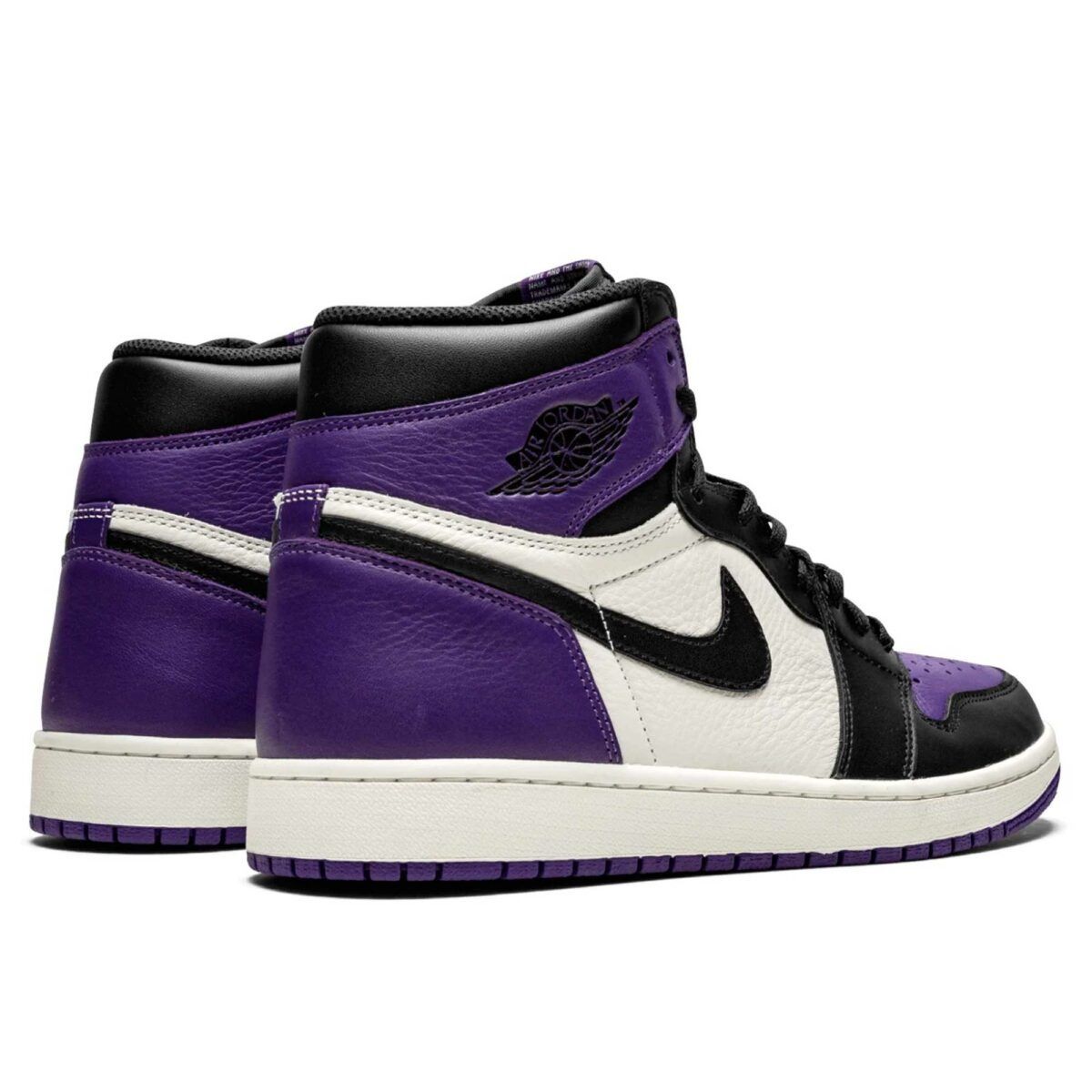 Nike Air Jordan 1 High White Court Purple 2.0, фиолетовый с белым и черным, текстиль, мужские, женские