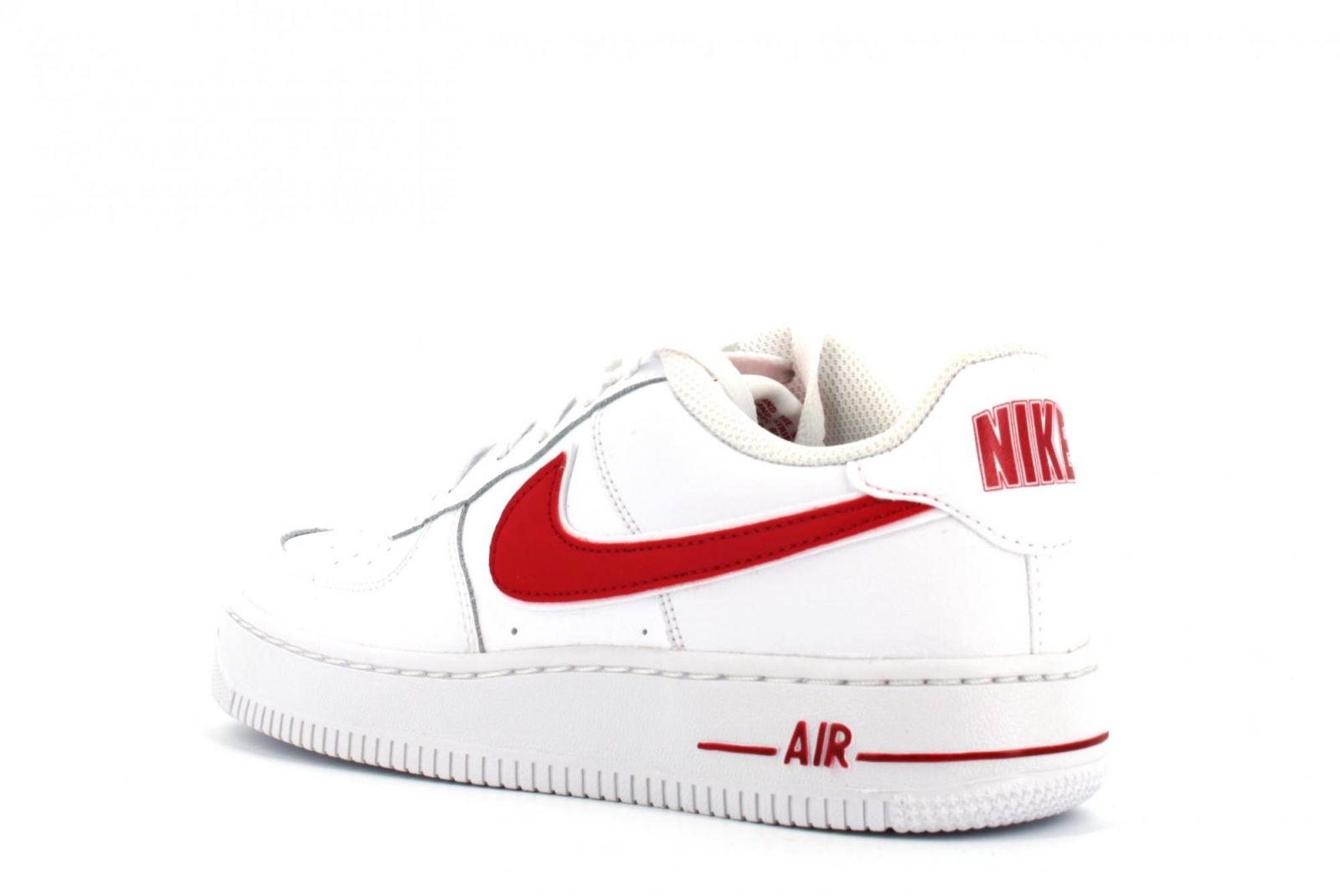 Nike Air Force 1 LV8, белые с красным, кожа, мужские, женские