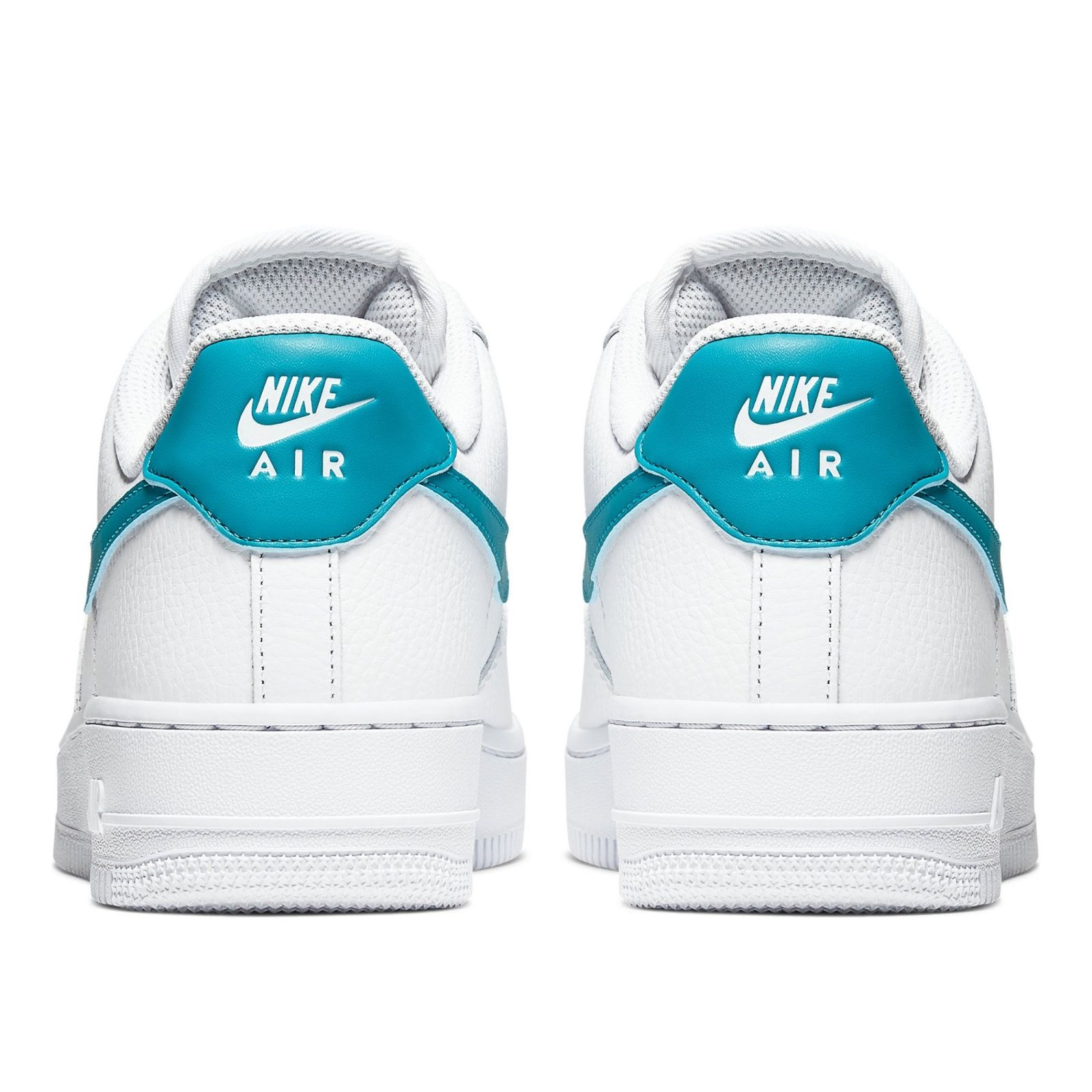Nike Air Force 1 07 LV8 белый с бирюзовым, кожа-текстиль, женские