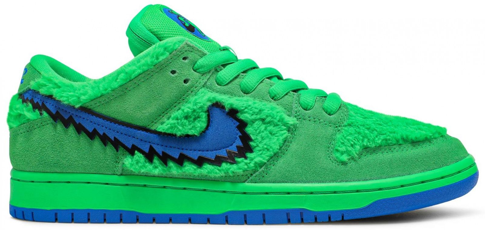 Nike SB Dunk Low Grateful Dead, зеленые с синим, замша, мужские