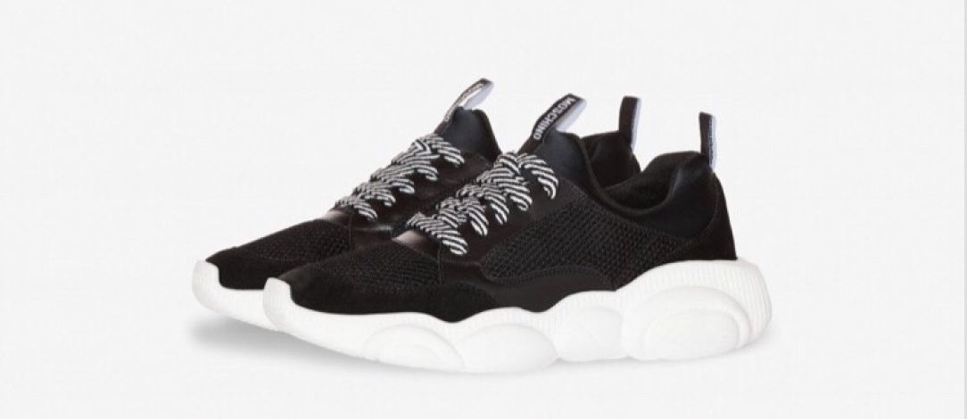 Moschino  Teddy Run чёрные с белым (35-39)