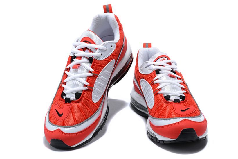 Nike Air Max 98 Red/White, белый, красный, кожа, текстиль, мужские, женские