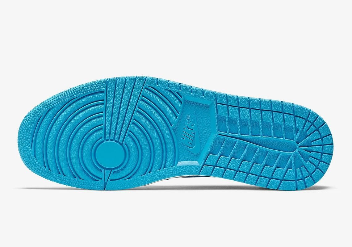 Nike Air Jordan 1 Low University Blue, белый с голубым, кожа, женские