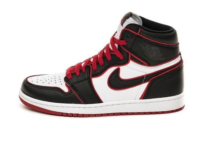 Nike Air Jordan 1 Bloodline, белый с черным и красным, мужские, женские, кожа