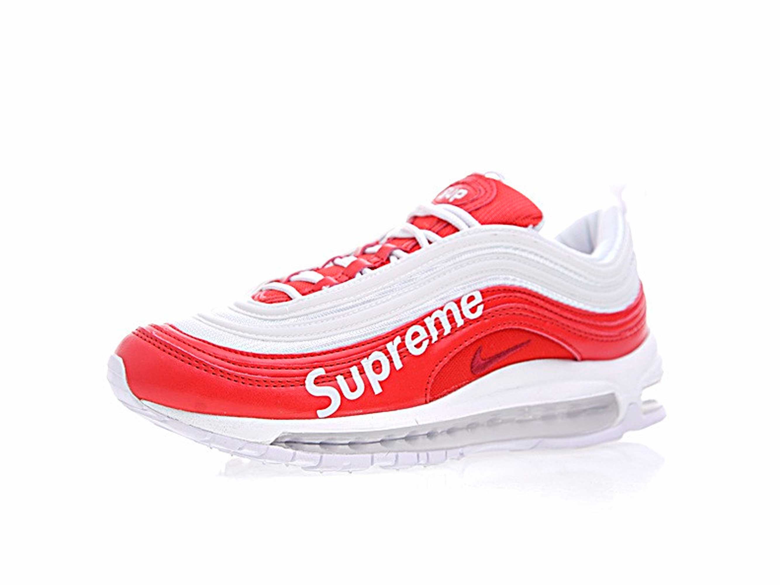 Nike Air Max 97 Supreme White/Red, белый, красный, текстиль, кожа, мужские