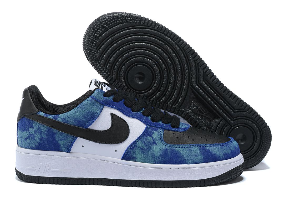 Nike Air Force 1 Low синий, черный, белый, кожа мужские