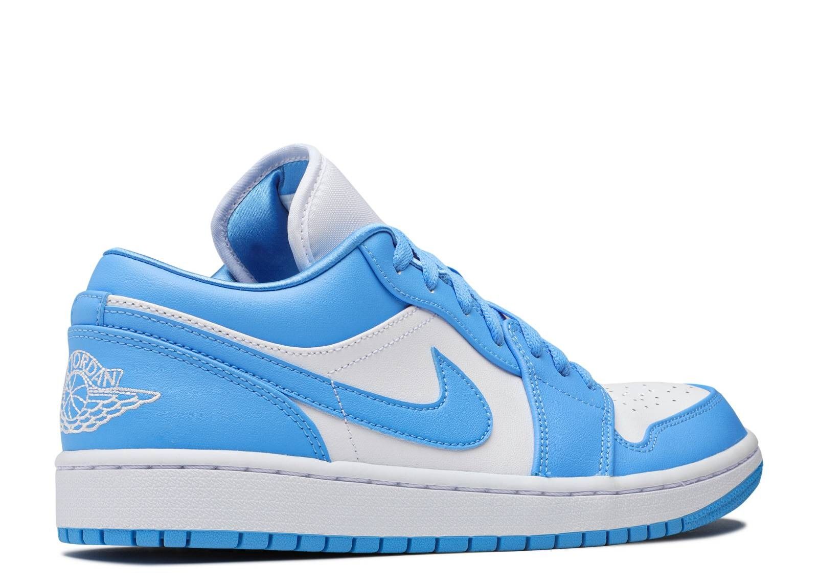 Nike Air Jordan 1 Low University Blue, белый с голубым, кожа, женские