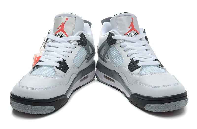  Nike Air Jordan IV 4 Retro White/Grey