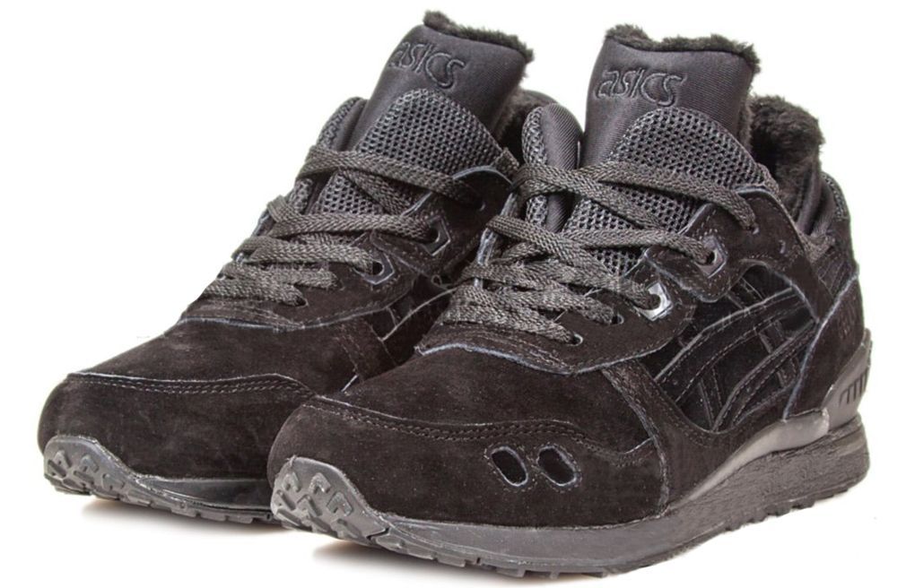 зимние Asics Gel Lyte MT с мехом Black черные 40-45