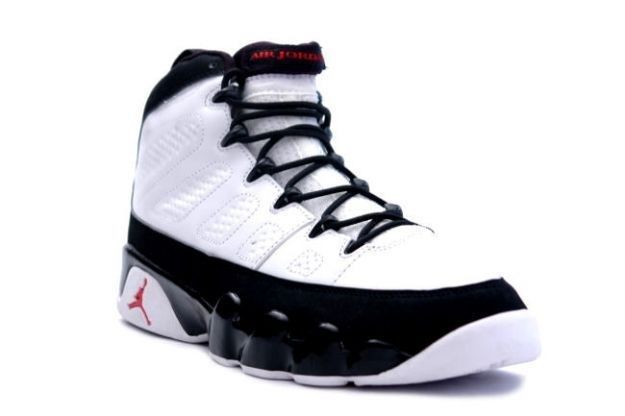 Nike Air Jordan 9, белые с черным, кожа, текстиль, мужские